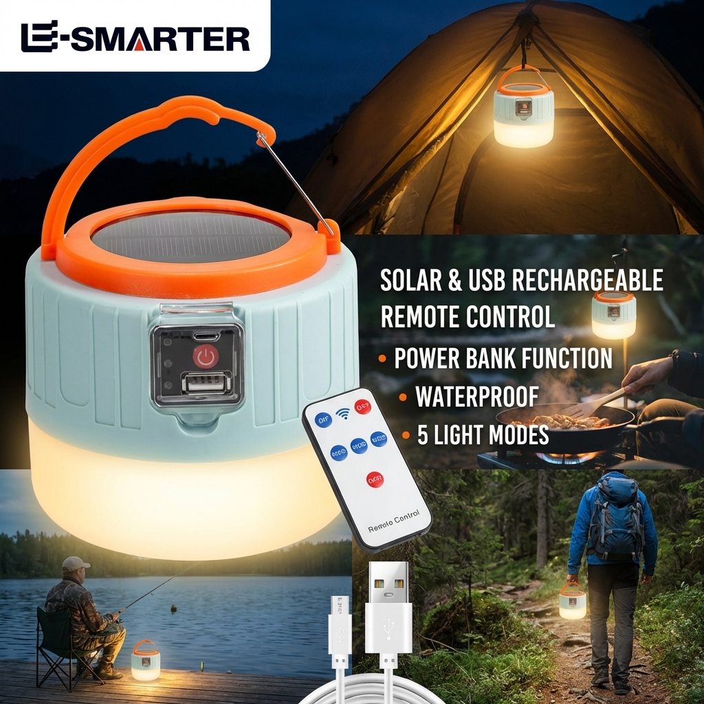 Fish Finder Battery - Outdoor Solar LED Camping Lights USB