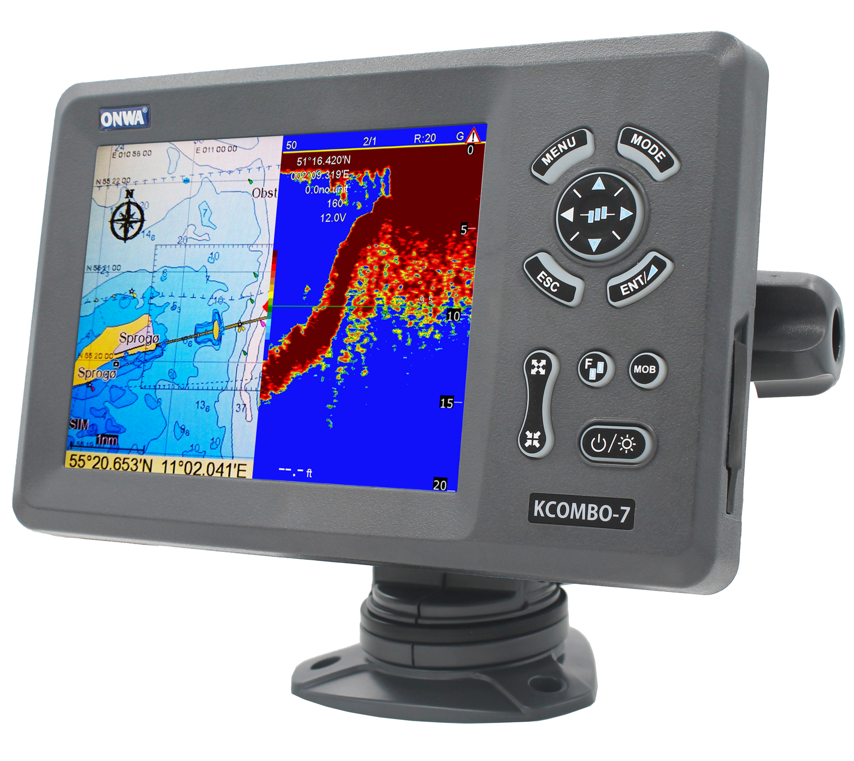 Fish Finder Transducer - ONWA KCombo-7 7inch Marine GPS Fishfinder