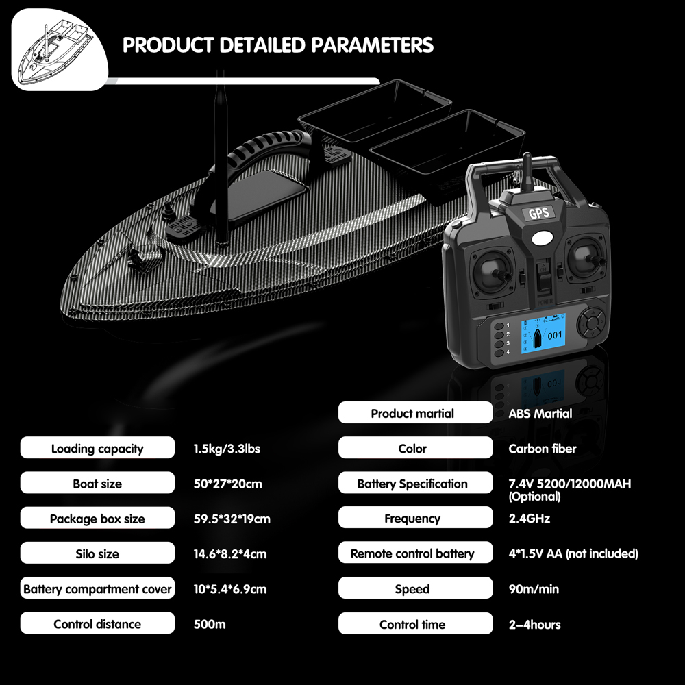 V070 12000mAh/5200mAh RC Bait  – Fishing Gps Bewertung und Preis