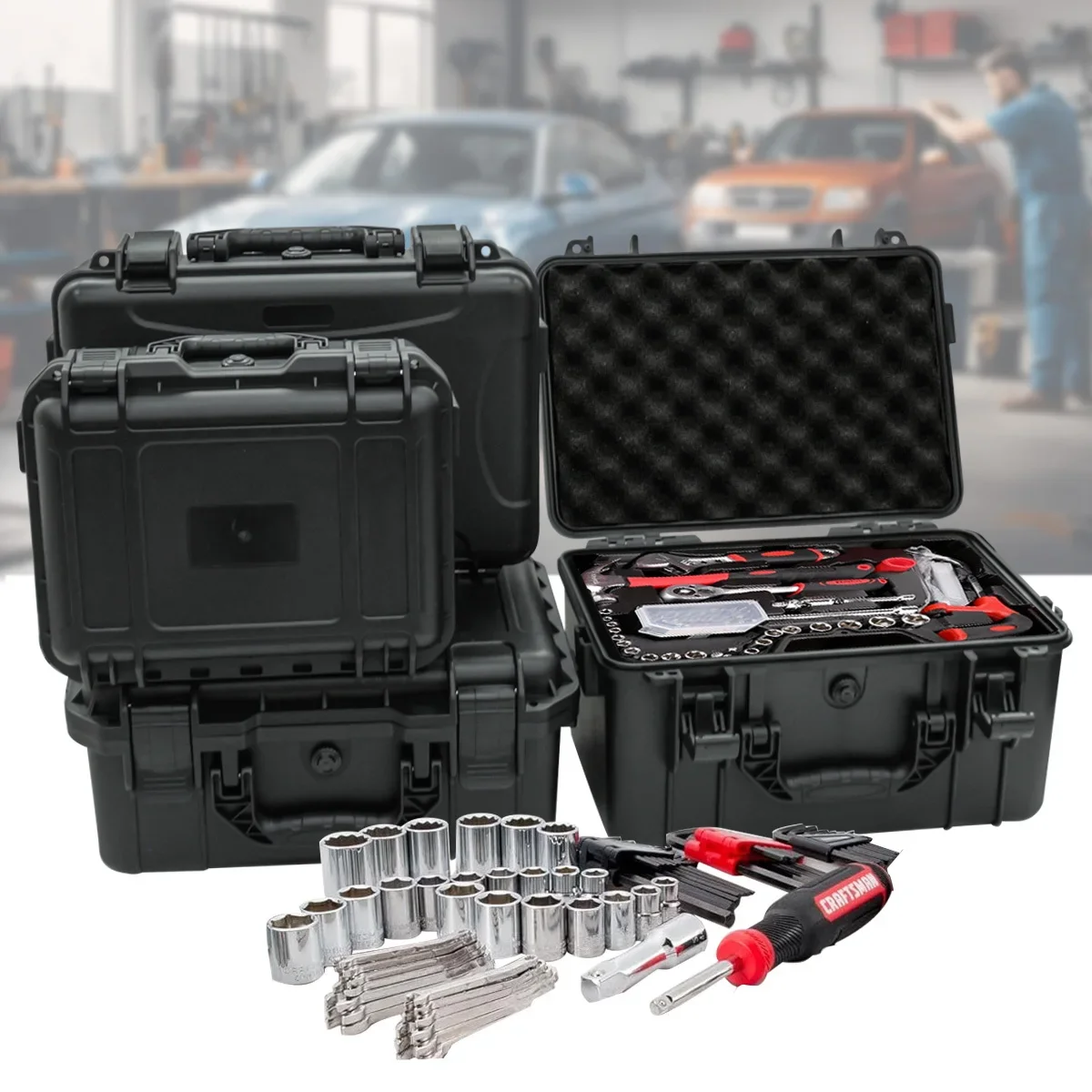 1 portable toolbox with pre cu – Fish Finder Case Bewertung und Preis